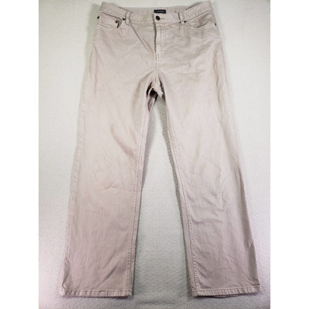 Denver Hayes Jeans Mens 12X30 Beige Zip Fly And Pocket Regular Fit Straight Leg